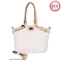 michael kors mk logo signature jacquard groot vanille boekentassen Vintage Tas Online 4c7eg420